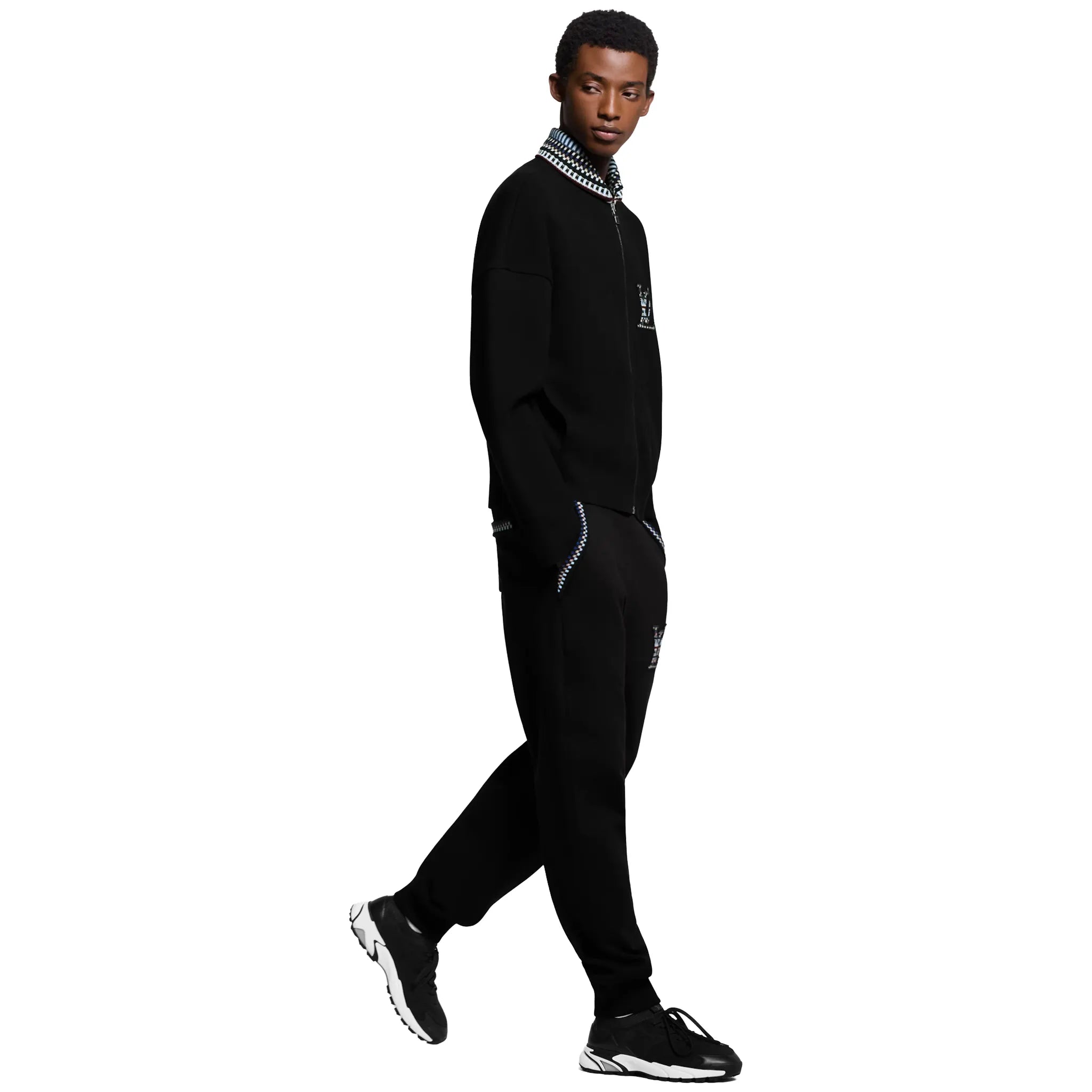 Full Model View of Louis Vuitton LV Runner Tatic Black Sneaker 1AILIS